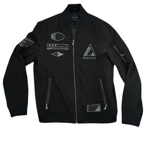 INC International Concepts Black Bomber Jacket